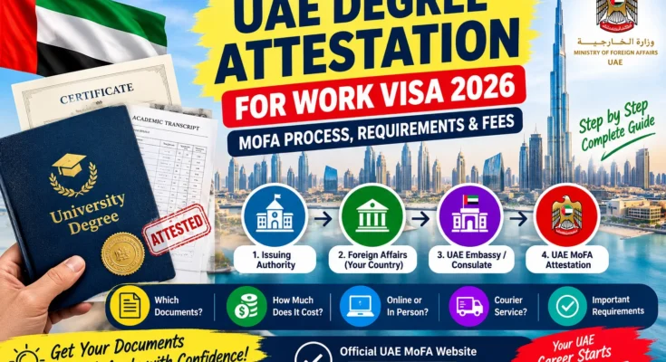 UAE Degree Attestation for Work Visa 2026- MOFA Process, Requirements & Fees
